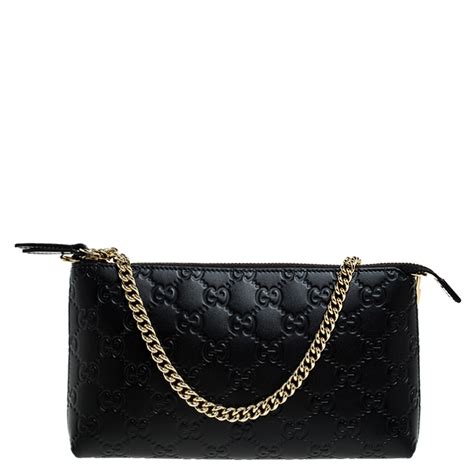 black clutch with chain pattern gucci|black gucci evening bag.